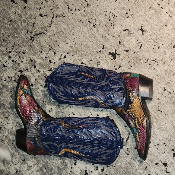 Vntg Dan Post Python boots sz.6 - Picture 1 of 9